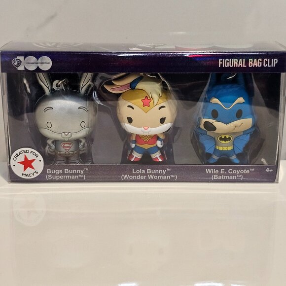 Warner Bros. 100th Anniversary 3D Foam Bag Clip 3 Piece Macy's Exclusive Set - Picture 2 of 9